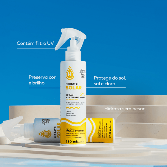 Kit Beach Waves + Spray Linha Solar + Canga - Linha Solar - Hidratei