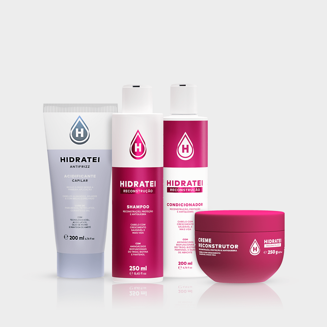 Kit Blindagem Reconstrutora - Linha Antifrizz e Linha Reconstrução - Hidratei