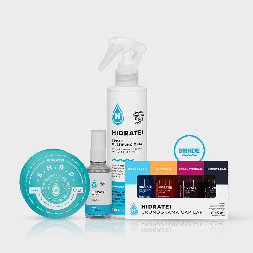 Kit Leave - in + SOS + SHRP (Ganhe Cronograma Capilar) Edição Limitada - Linha Multifuncional e Linha SHRP e Cronograma capilar - Hidratei