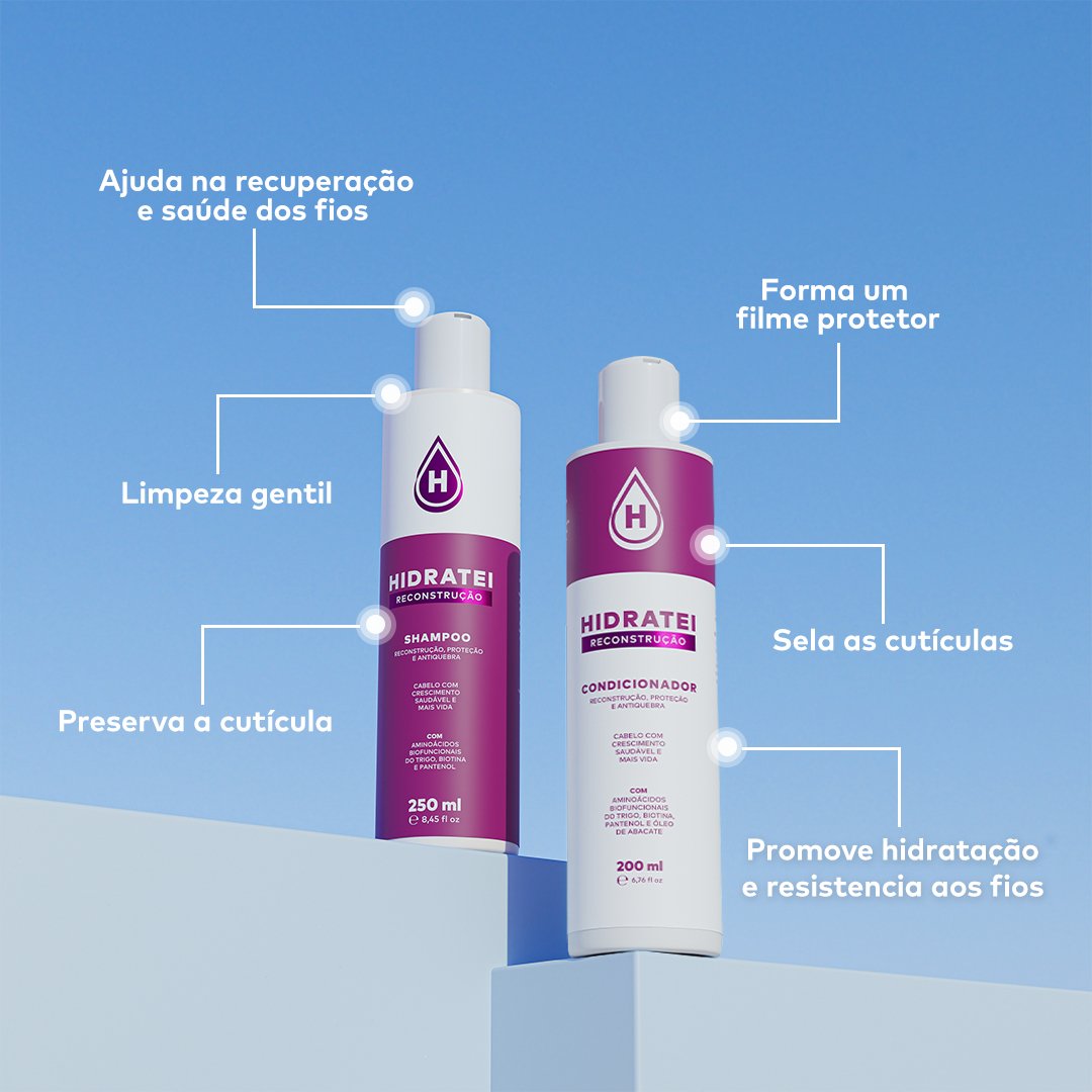 Kit Limpeza Reconstrução - Linha Reconstrução - Hidratei