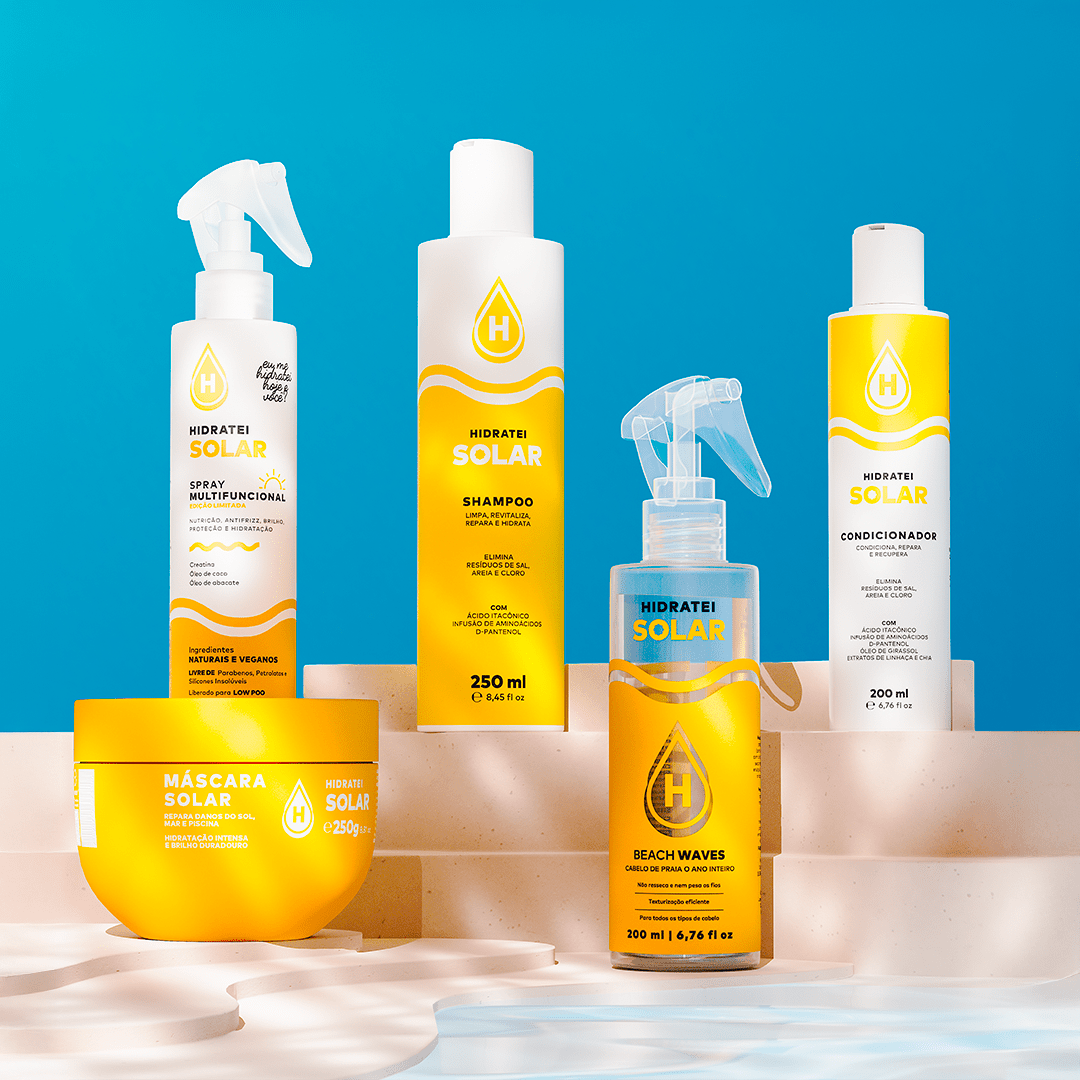 Kit Linha Completa Solar com Canga e Necessaire Grátis - Linha Solar - Hidratei