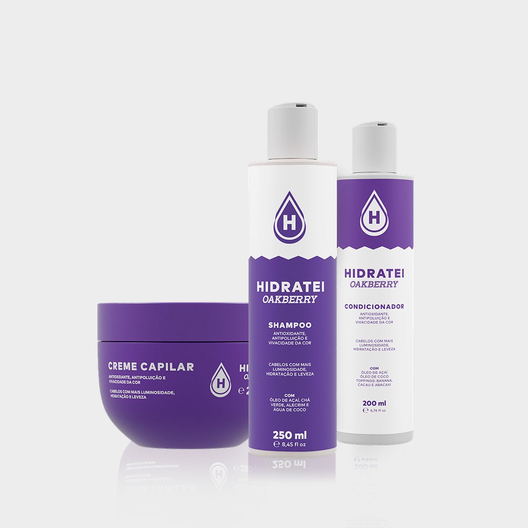 Kit Shampoo + Creme + Condicionador OAKBERRY - HIDE - Hidratei