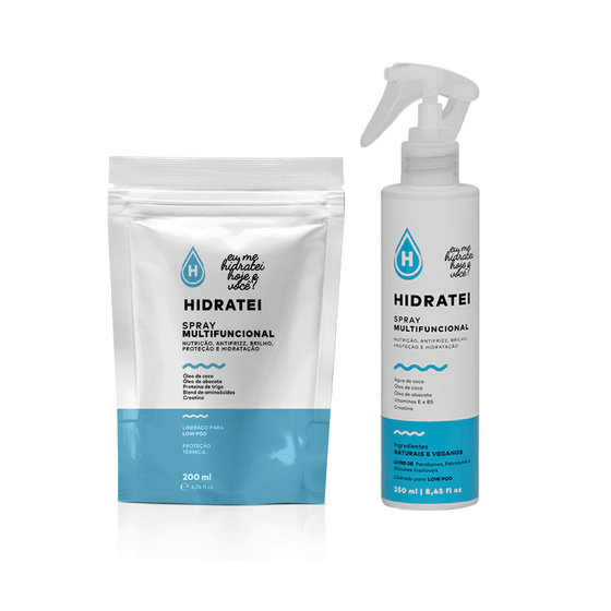 Kit Spray Leave-in Multifuncional + Refil - Linha Multifuncional - Hidratei