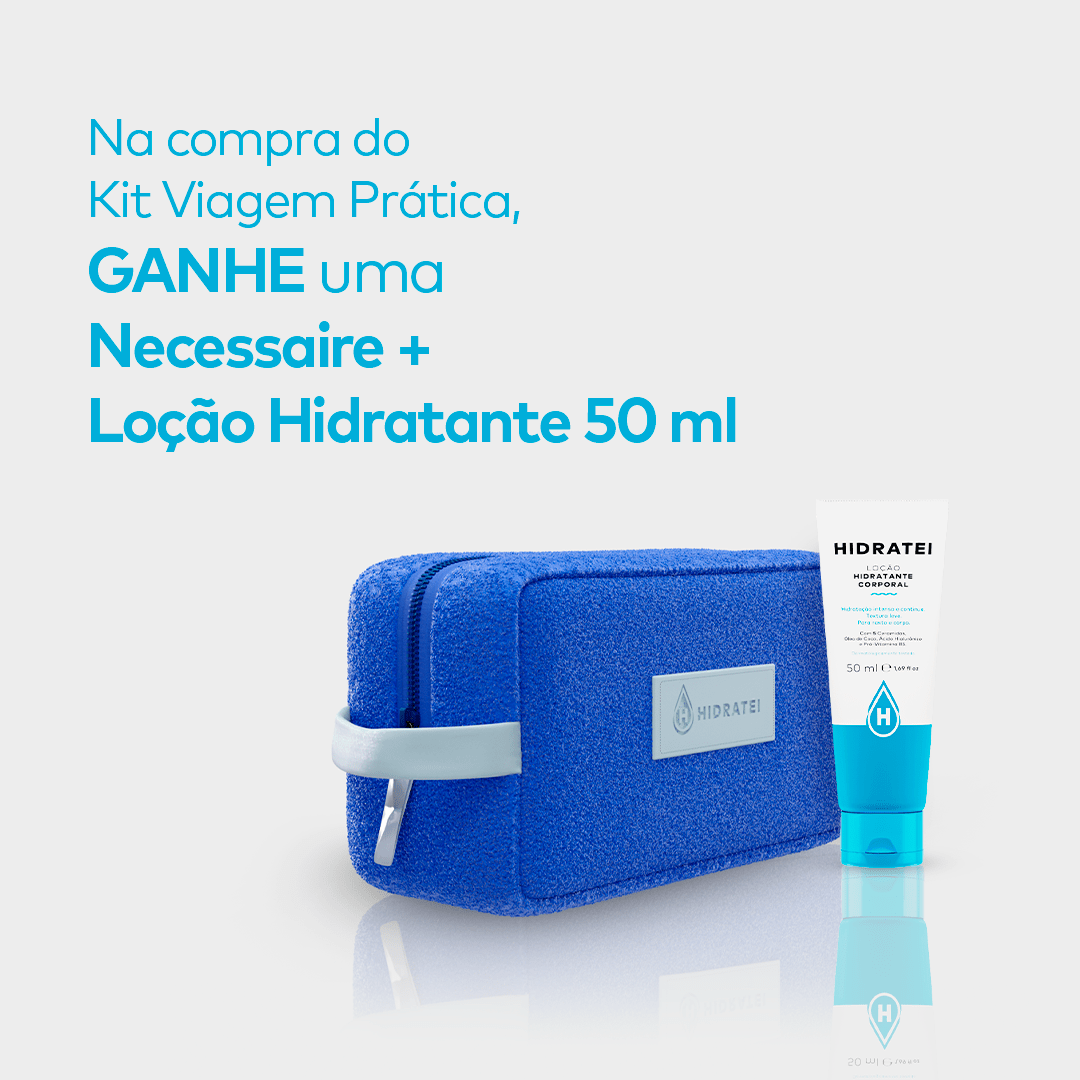 Kit Viagem Prática com Loção Hidratante 50ml - Linha Multifuncional e Linha SHRP - Hidratei