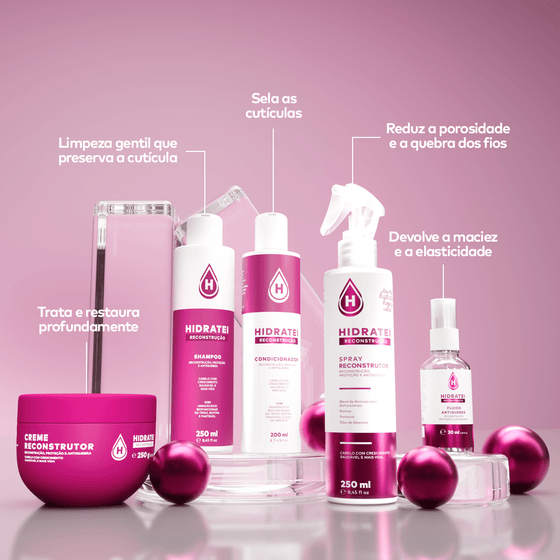 Linha Completa Reconstrução e Ganhe SOS 30ml - Linha Reconstrução - Hidratei