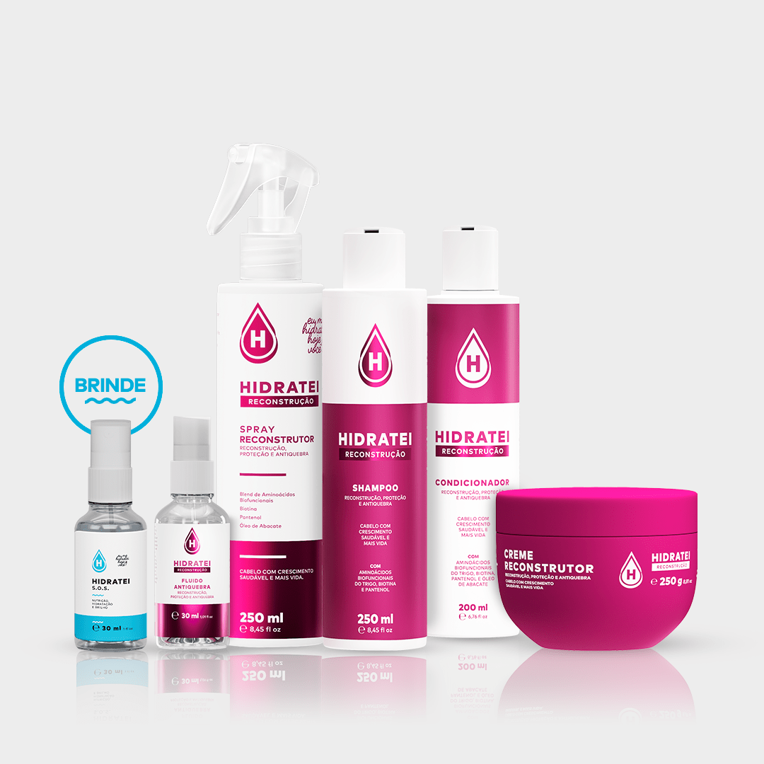 Linha Completa Reconstrução e Ganhe SOS 30ml - Linha Reconstrução - Hidratei