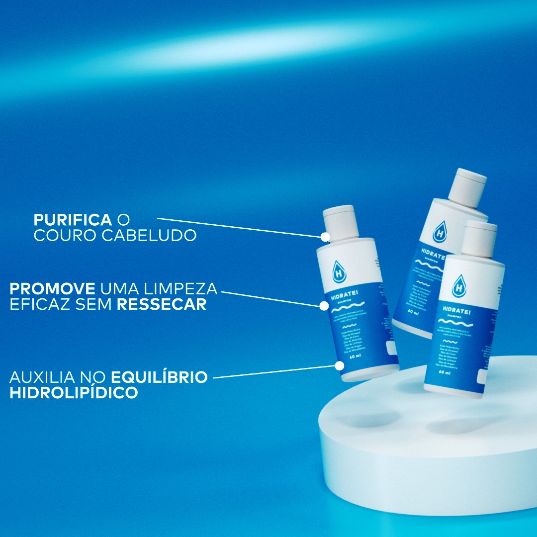Shampoo Hidratei Travel Size 60ml - Linha Tradicional - Hidratei