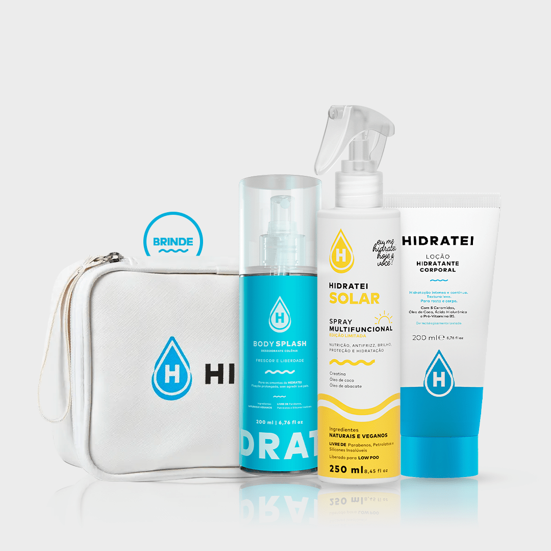 Kit Cabelo e Pele Solar - Linha Solar e Linha Multifuncional - Hidratei