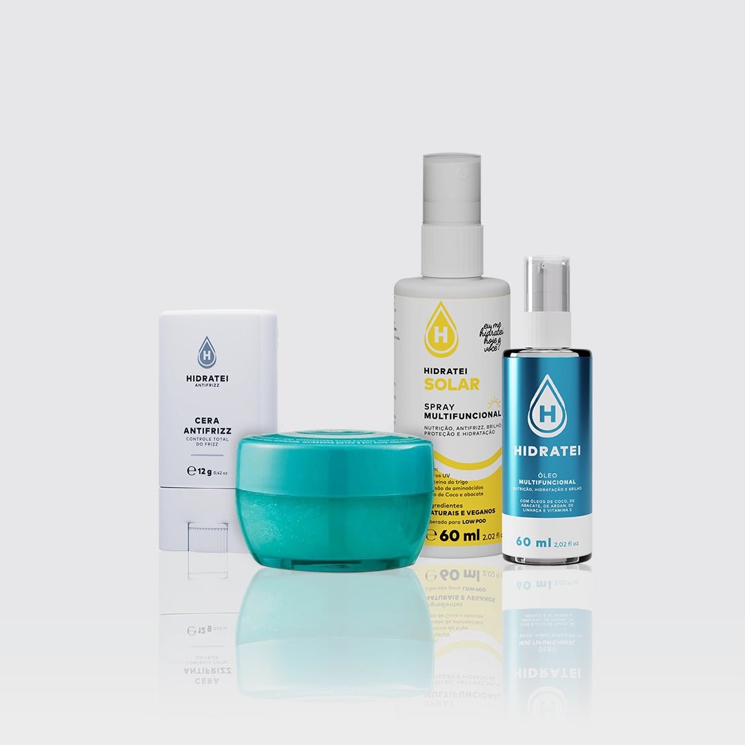 Kit Cera + SHRP + Spray Solar Travel Size + Óleo Multifuncional - Kit - Hidratei