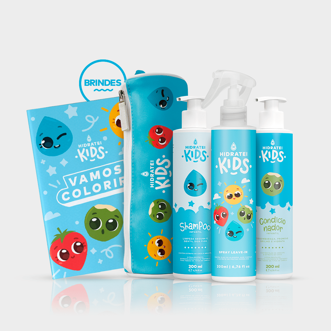 Kit Cuidado Diário Kids e Ganhe Estojo e Livro Kids - Linha Kids - Hidratei