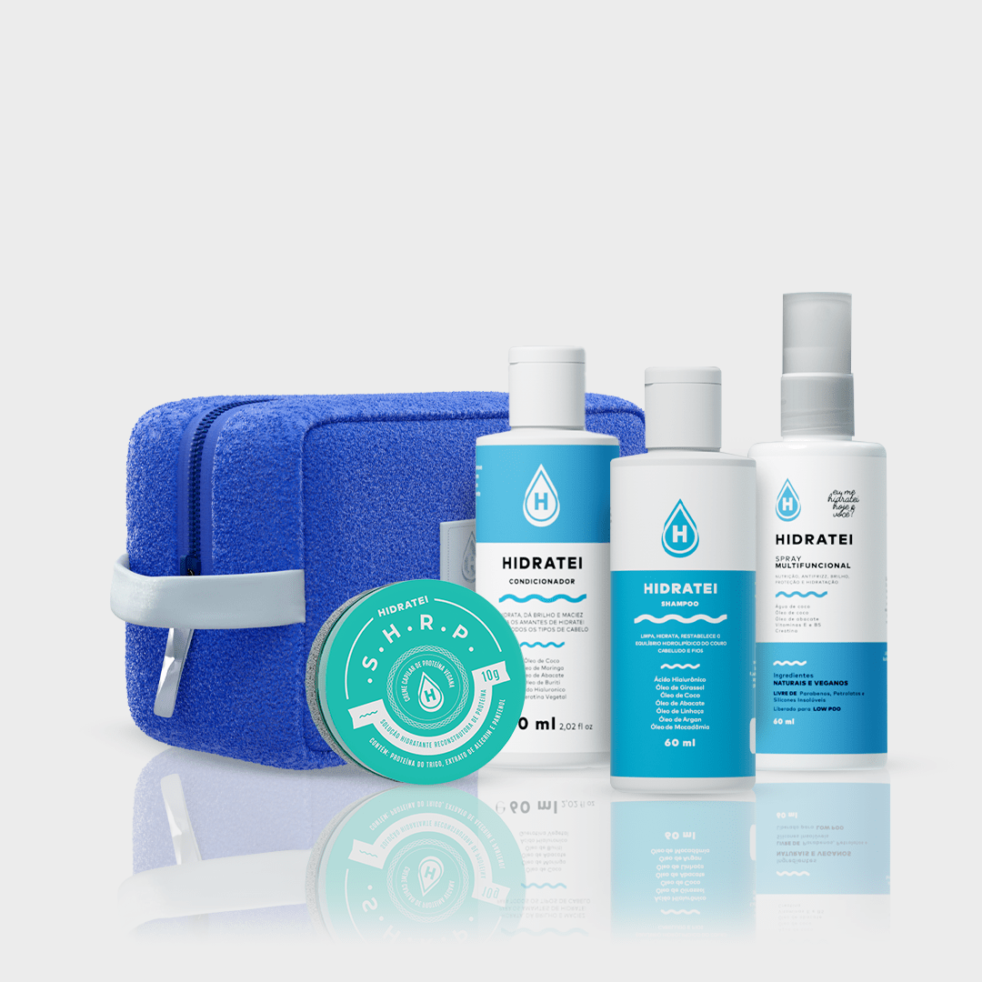 Kit Hidratação e Brilho Travel Size - Linha Multifuncional e Linha SHRP - Hidratei