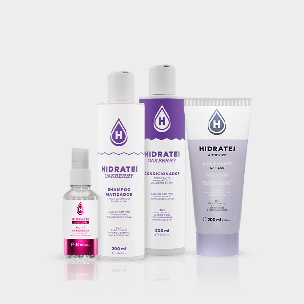 Kit Loiro Blindado - Linha Antifrizz Linha OAKBERRY e Linha reconstruçãoi - Hidratei