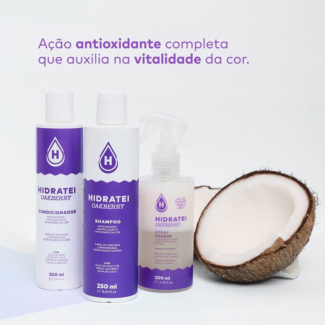 Kit Natal Finalizador + Shampoo + Condicionador Hidratei OAKBERRY - Linha Oakberry - Hidratei