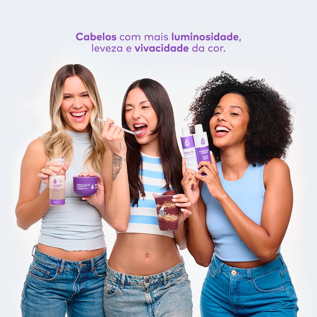 Kit Shampoo + Creme + Condicionador OAKBERRY - HIDE - Hidratei