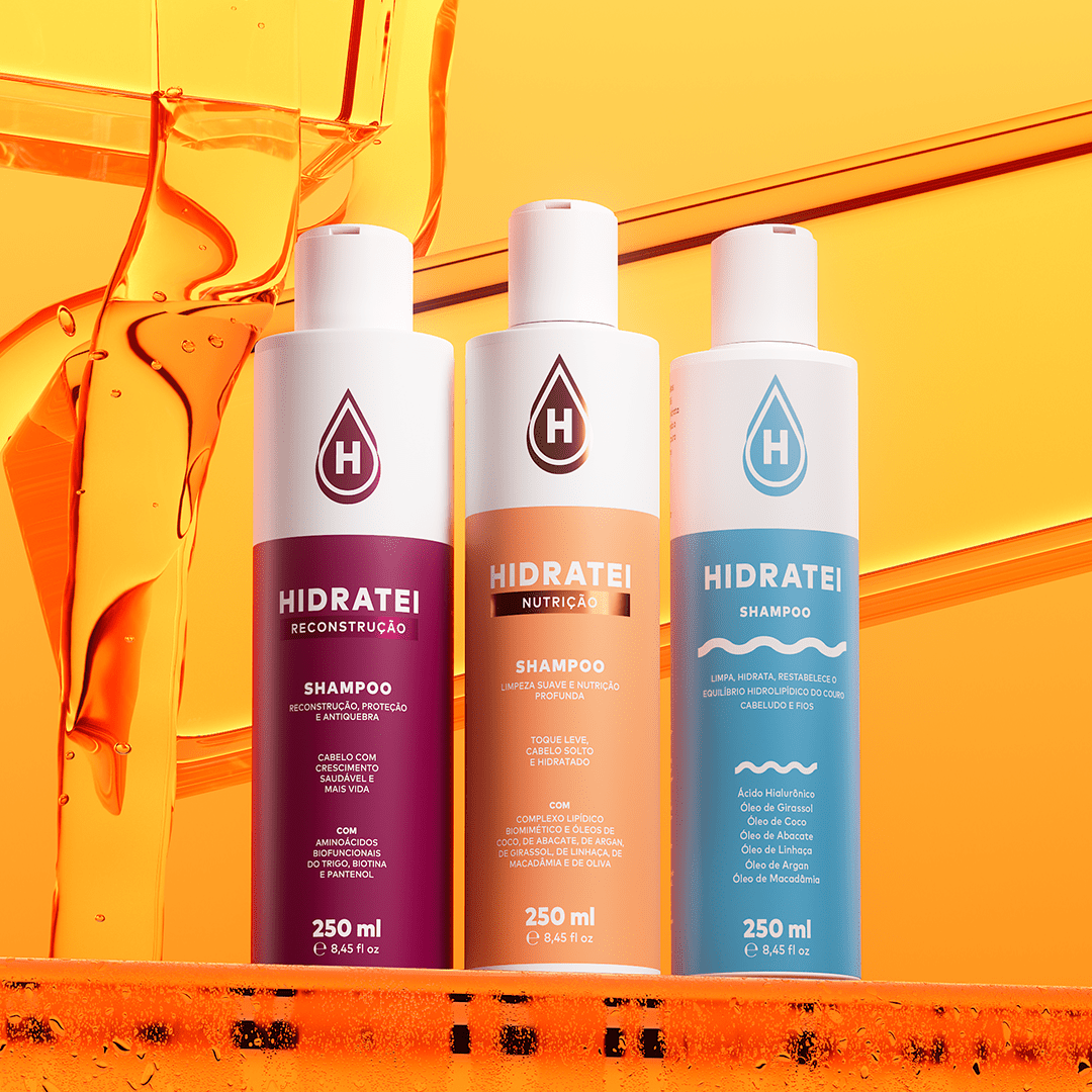 Kit Shampoo Cronograma Capilar - Linha Multifuncional e Linha Nutrição e Linha Reconstrução e Cronograma Capilar - Hidratei