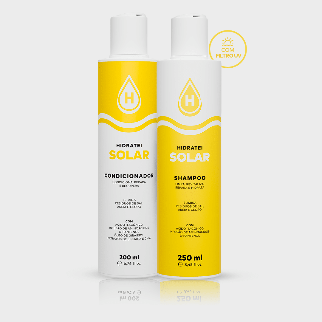 Kit Shampoo e Condicionador Solar - Linha Solar - Hidratei