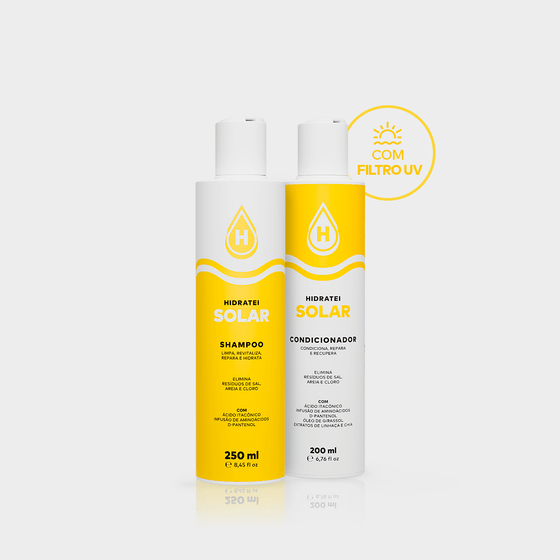 Kit Shampoo e Condicionador Solar - Linha Solar - Hidratei