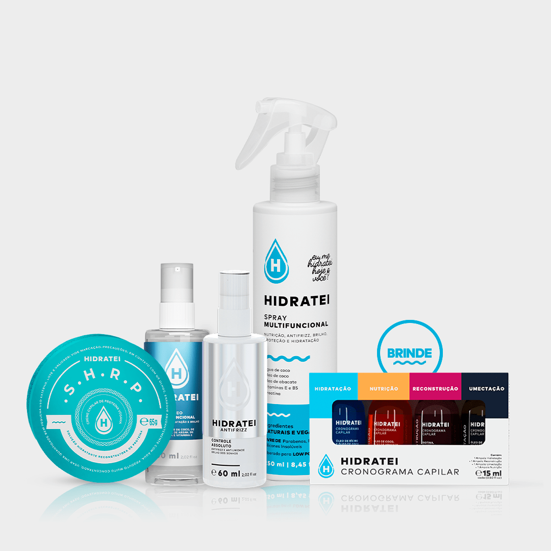 Kit Sucessos Hidratei Edição Limitada - Linha Multifuncional e Linha Antifrizz e Linha SHRP - Hidratei