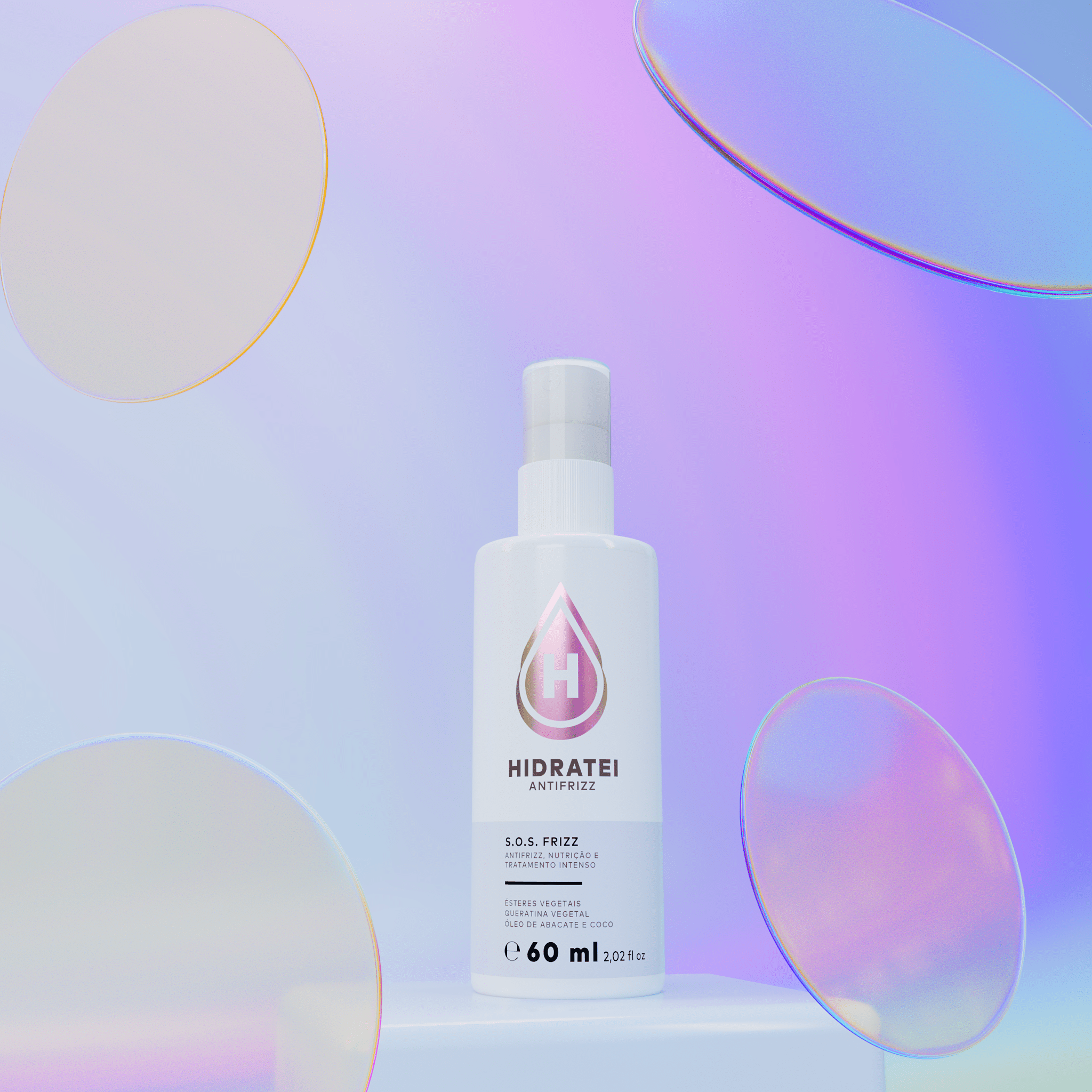Máscara Líquida SOS Frizz 60ml - Linha Antifrizz - Hidratei