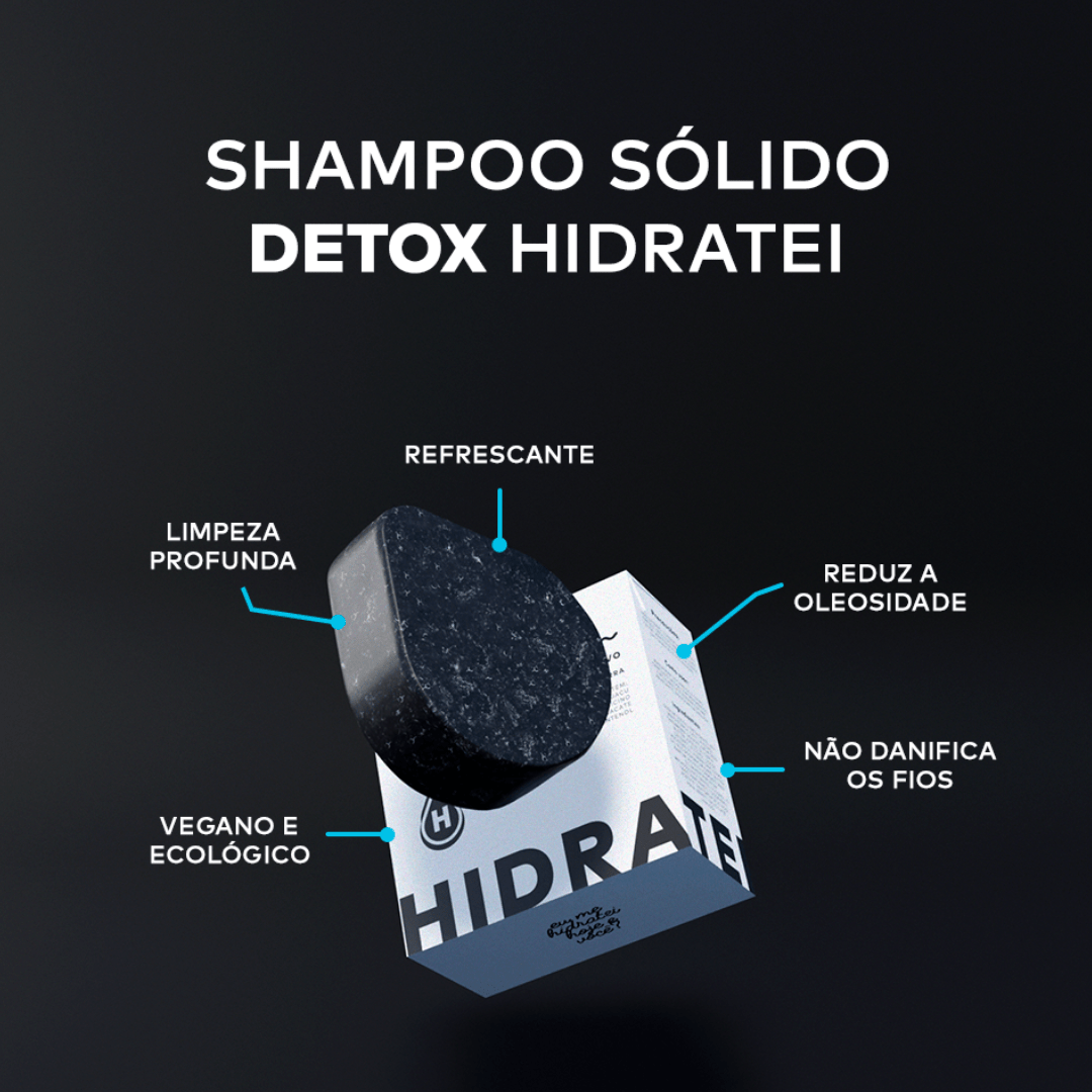 Shampoo Sólido Detox 70g - Linha Sólida - Hidratei